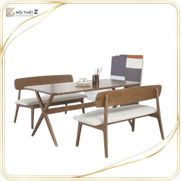 Bộ Bàn Ăn Gỗ Cao Su Tự Nhiên NỘI THẤT Z VLINE - 04