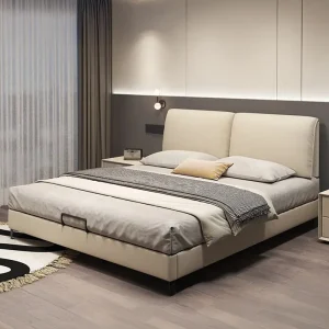 Giường Ngủ Bọc Da Thông Minh Có Hộc Kéo & Nâng Hiện Đại