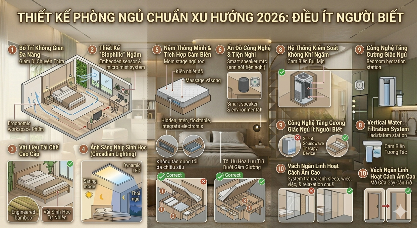 Thiết Kế Phòng Ngủ Chuẩn Xu Hướng 2026: Điều Ít Người Biết