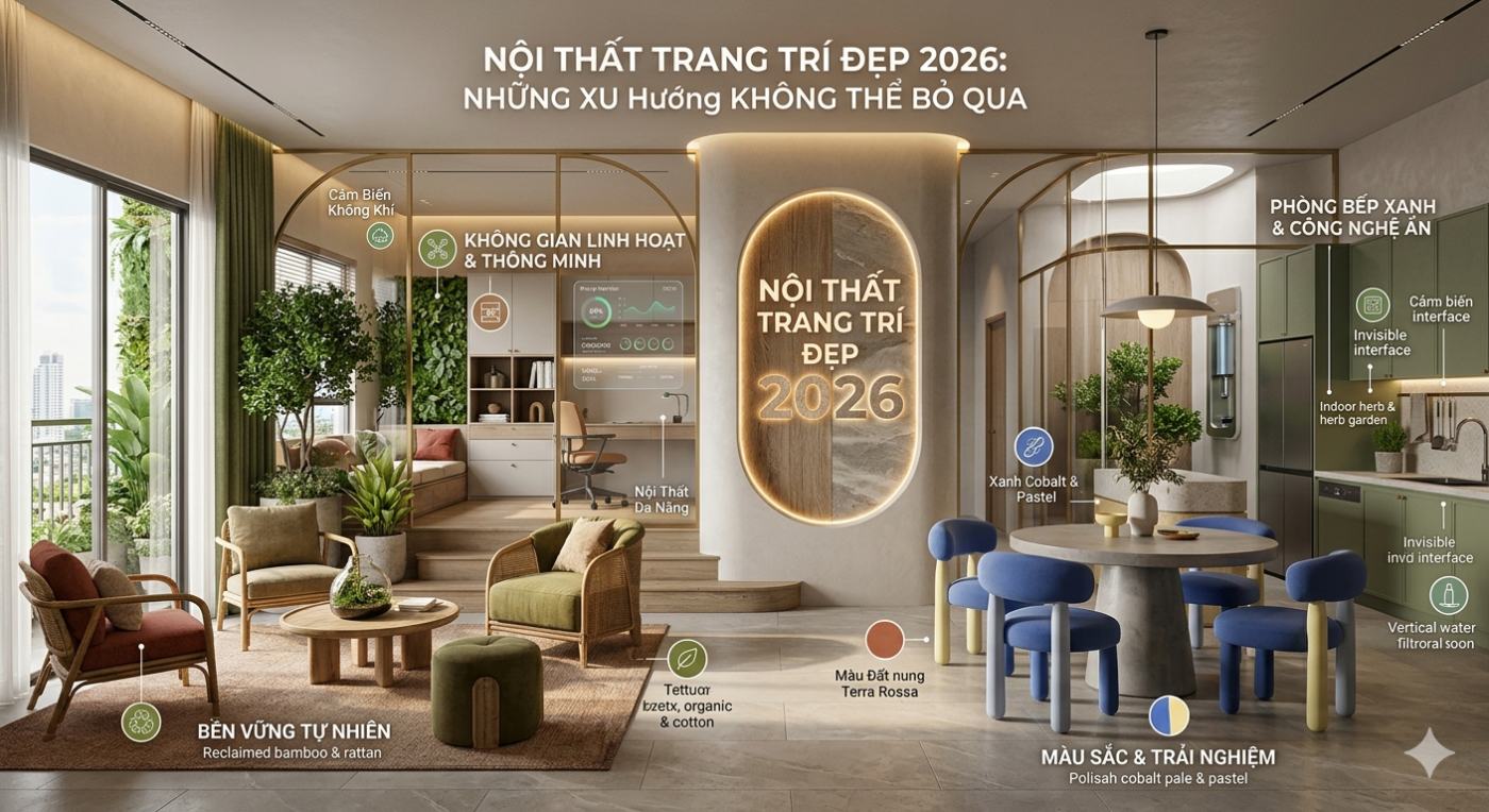Nội Thất Trng Trí Đẹp 2026: Những xu hướng không thể bỏ qua